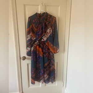 Julia Jordan Mock Neck Long Sleeve Midi Dress